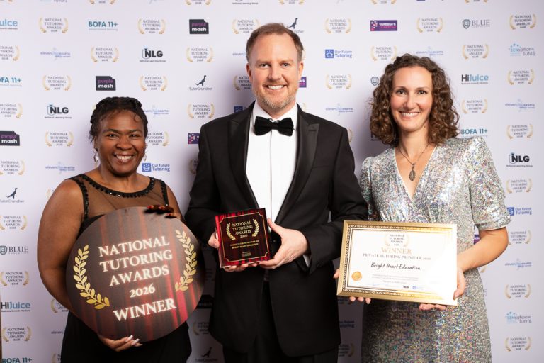 Team member Carol, Ryan and Rebecca with the Tuition Provider of the Year award